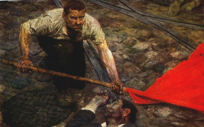 Гелий Коржев.   "Поднимающий знамя", 1963 г