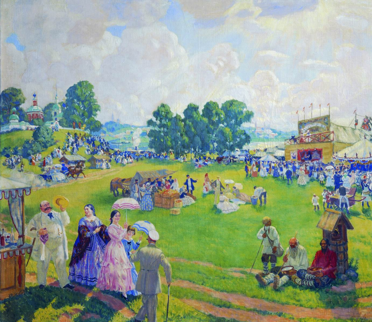 События изображенные на картине бориса кустодиева. Кустодиев деревенский праздник 1910.