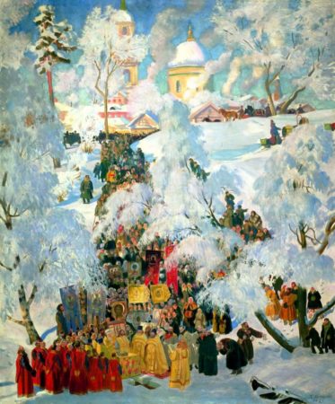 Зима. Крещенское водосвятие, 1921 год. Частная коллекция.